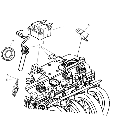 2005 Dodge Neon Plug Wire Diagram for 5033236AB