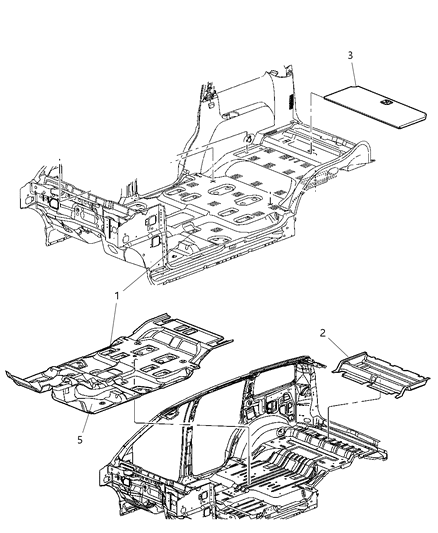 2007 Chrysler Aspen Carpet Full Floor Diagram for 5KQ13ZJ8AB