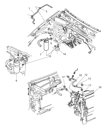 2005 Jeep Liberty Plumbing - A/C Diagram 1 - Thumbnail