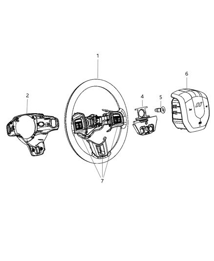 2011 Dodge Durango Steering Wheel Assembly Diagram