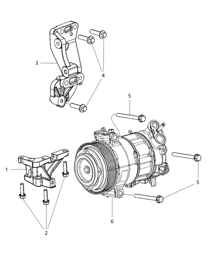 2013 Dodge Dart A/C Compressor Mounting Diagram 2 - Thumbnail