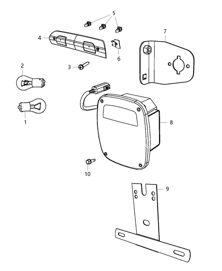 2018 Ram 3500 Cab Chassis(<10K lb.) Lamps - Rear Diagram