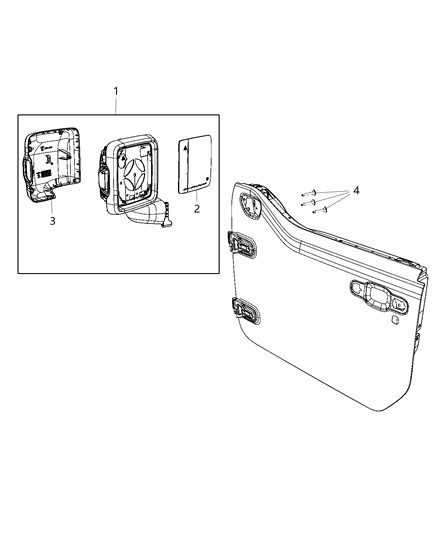 2021 Jeep Wrangler Mirror, Exterior Diagram 2 - Thumbnail