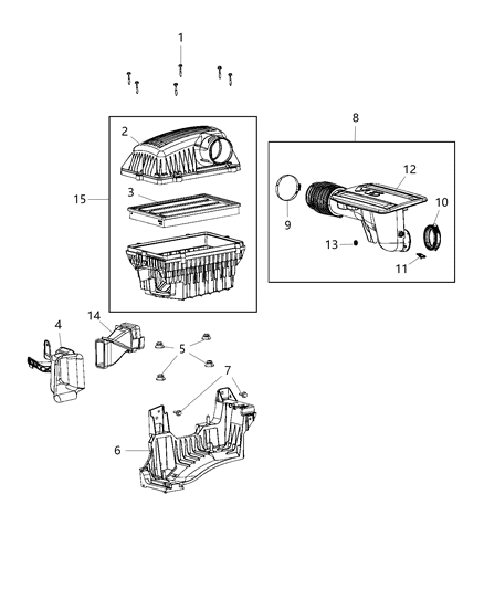2019 Ram 1500 Air Cleaner Assembly Diagram for 68419910AB