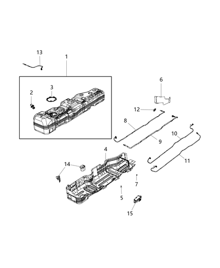 2018 Jeep Wrangler All-new Model Fuel Tank Diagram