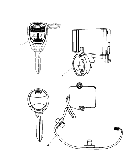 2008 Dodge Nitro Receiver Control Module Diagram for 5026072AR