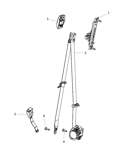 2012 Jeep Patriot Seat Belt Front Outer Diagram for 1BR841DVAF