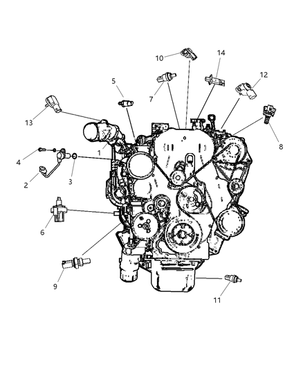 2010 Jeep Compass Sensor Knock Diagram for 68089668AA