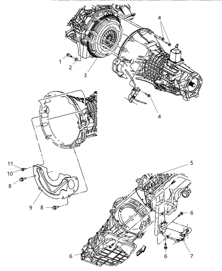 2007 Dodge Dakota Housing & Pan, Clutch Diagram