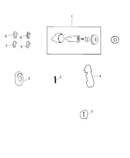 2011 Dodge Challenger Front Exterior Door Lock Cylinders Diagram