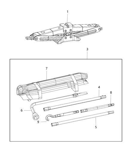 2020 Ram 1500 New Style Jack Assembly & Tools Diagram