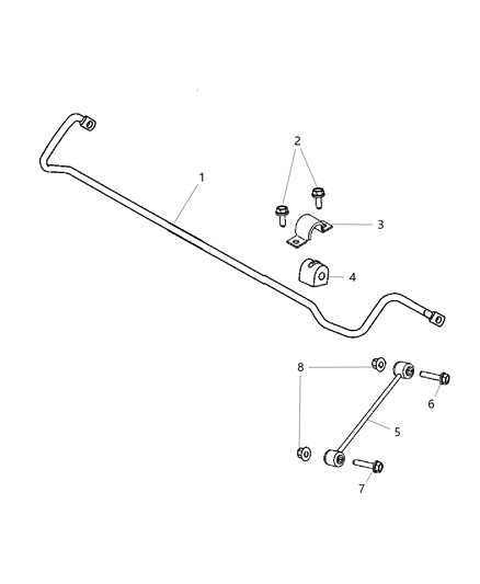 2016 Dodge Charger Stabilizer Bar Bracket, Rear Diagram for 68257343AA