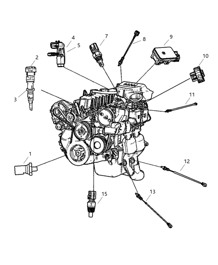 2002 Jeep Wrangler Sensor Oxygen Diagram for 56030100AA