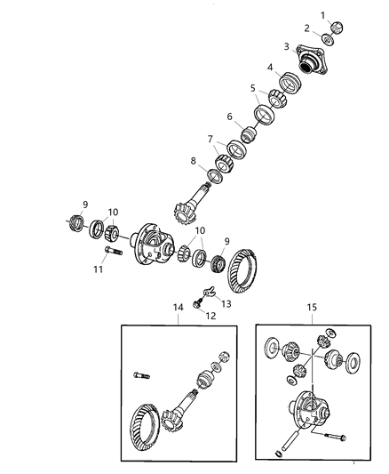 2013 Ram 3500 Cab Chassis Differential Assembly , Rear Diagram 1 - Thumbnail