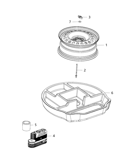 2016 Jeep Cherokee Spare Wheel Stowage Diagram