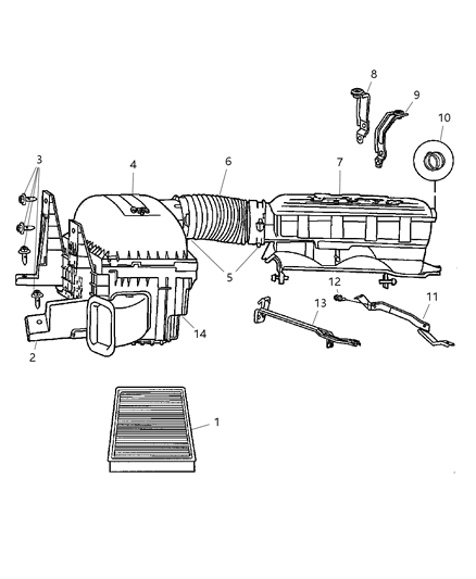 2002 Dodge Ram 1500 Air Cleaner Diagram 1 - Thumbnail