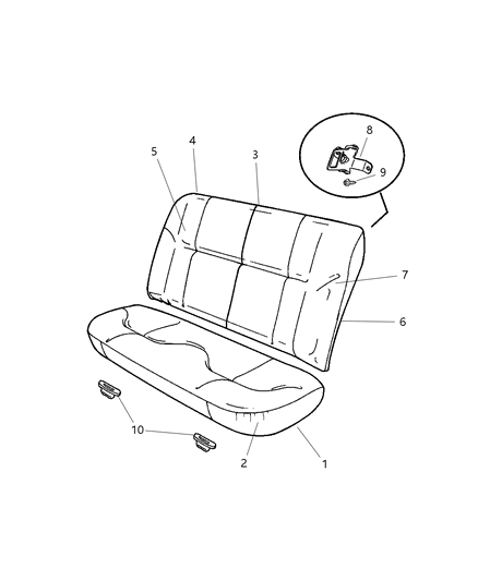 2002 Dodge Stratus Sedan Rear Seat Diagram 1 - Thumbnail