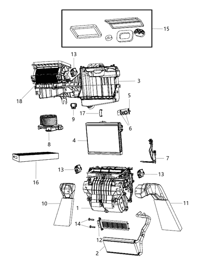 2013 Jeep Wrangler A/C & Heater Unit Diagram 2 - Thumbnail