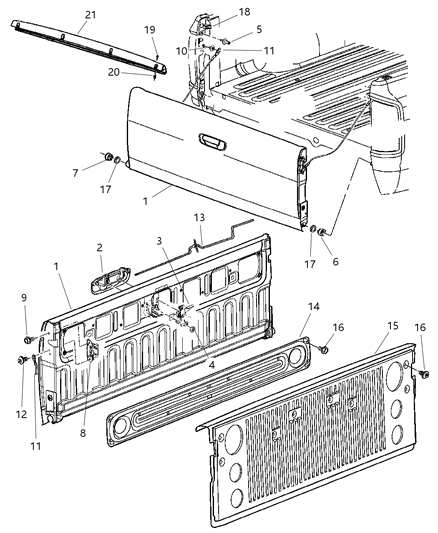 2008 Dodge Ram 2500 Handle, Rear Diagram for 55276237AA