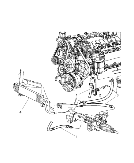 2002 Dodge Ram 1500 Power Steering Hoses Diagram 1 - Thumbnail