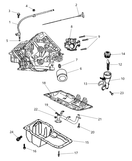 2002 Dodge Ram 1500 Indicator Engine Oil Level Diagram for 53021673AA