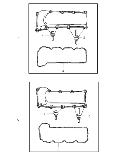 2007 Dodge Durango Cylinder Head And Cover And Mounting Diagram 1 - Thumbnail