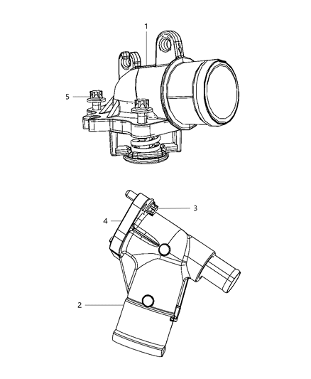 2009 Jeep Grand Cherokee Thermostat & Related Parts Diagram 1 - Thumbnail