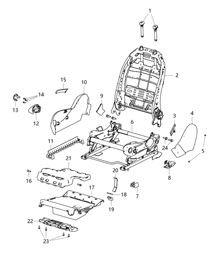 2012 Dodge Dart Adjust Handle Cap, Gray, Front Passenger Side Diagram for 5LJ78DX9AA