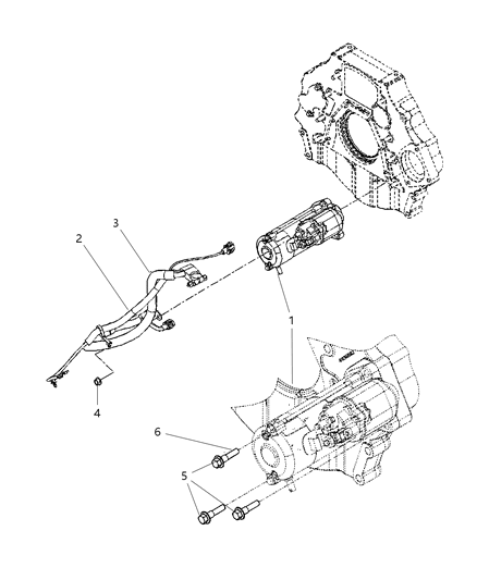 2009 Dodge Ram 2500 Starter Engine Diagram for R8049020AA
