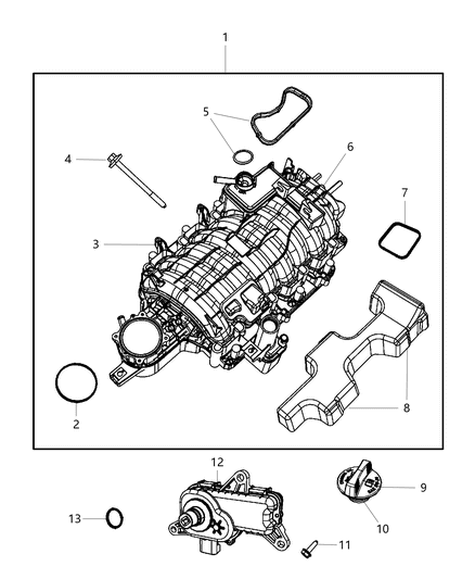 2014 Ram 3500 Pickup Intake Manifold & Air Intake Starting Aid Diagram 1 - Thumbnail