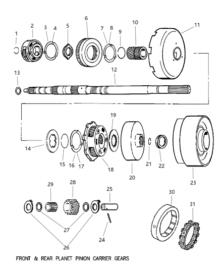 1998 Jeep Grand Cherokee Washer, Reverse Drum, Thrust, Use W/52118322, 8323-8329 Diagram for 52118059