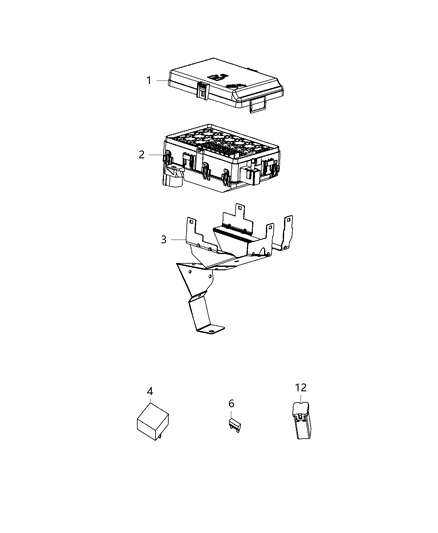 2016 Dodge Charger Bracket Power Distribution Center Diagram for 68244160AC