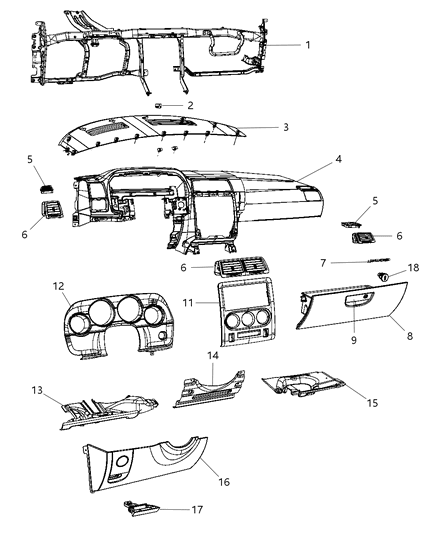 2011 Dodge Challenger Cover Steering Column Diagram for 1QZ88XDVAE