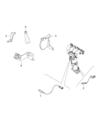 2015 Jeep Renegade Oxygen Sensor, Front Diagram for 68195741AA