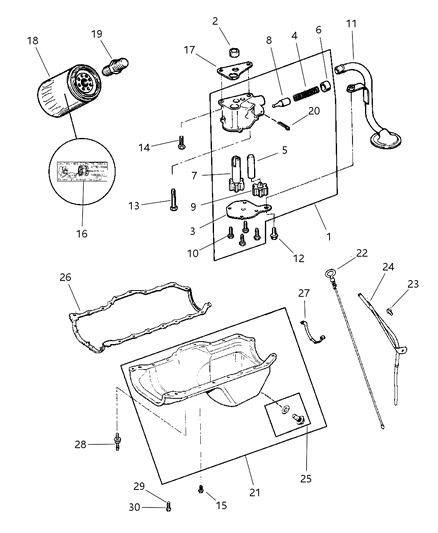 1999 Jeep Cherokee Engine Oiling Diagram 2 - Thumbnail