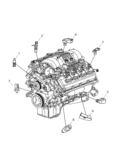 2010 Jeep Commander Sensors - Engine Diagram 2 - Thumbnail