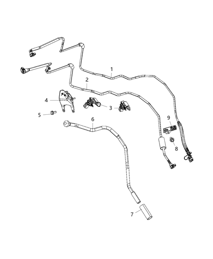 2020 Ram 3500 Pickup Fuel Lines/Tubes, Front Diagram 1 - Thumbnail