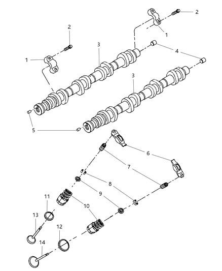 2010 Dodge Dakota Camshaft & Valvetrain Diagram 2 - Thumbnail