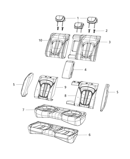 2017 Chrysler 200 Foam Seat Cushion Rear Diagram for 68223893AF