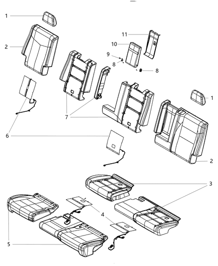 2013 Dodge Durango Armrest, Gray, Center Diagram for 1UQ12BD3AB