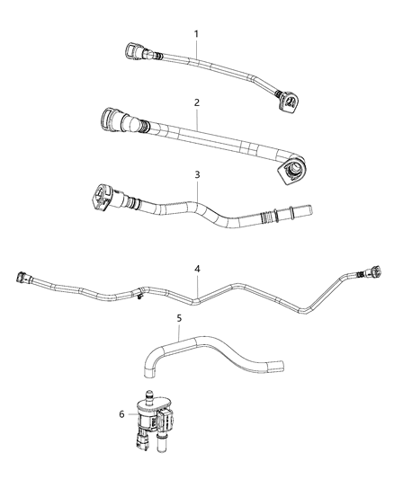 2017 Chrysler Pacifica Tube Fuel Vapor Diagram for 68241500AB
