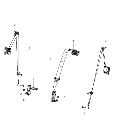 2015 Chrysler 300 Seat Belt Retractor Diagram for 5UZ23DX9AA