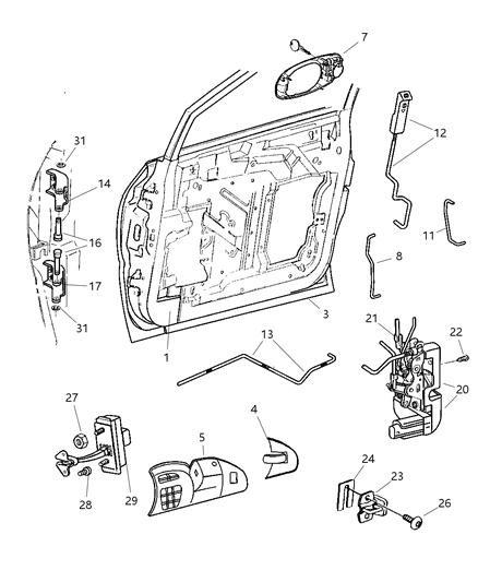 2004 Dodge Grand Caravan Latch Front Door Diagram for 4717801AC