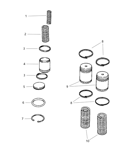 2000 Chrysler Sebring Convertible Accumulator Piston & Spring Diagram