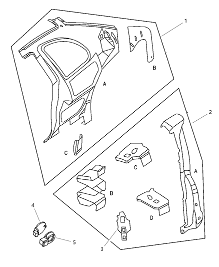 1998 Dodge Neon Quarter Panel Diagram 1 - Thumbnail