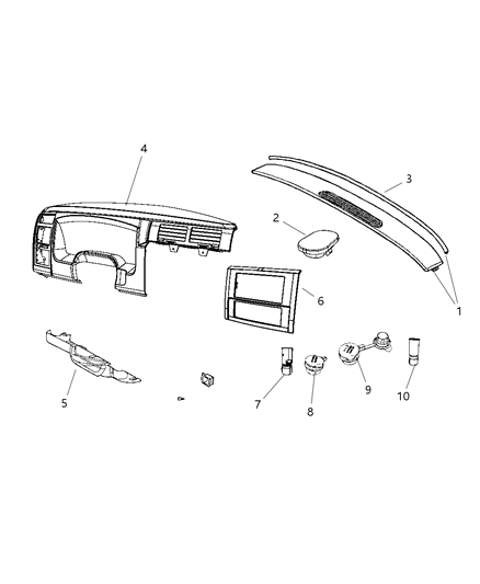 2011 Dodge Dakota Column Cover, Slate Gray Diagram for 5JH97BD5AA
