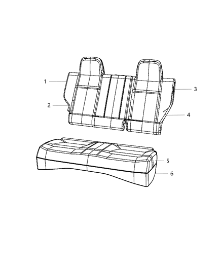 2016 Jeep Compass Rear Seat - Split Seat Diagram 1 - Thumbnail