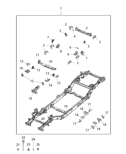 2020 Jeep Wrangler Frame, Complete Diagram