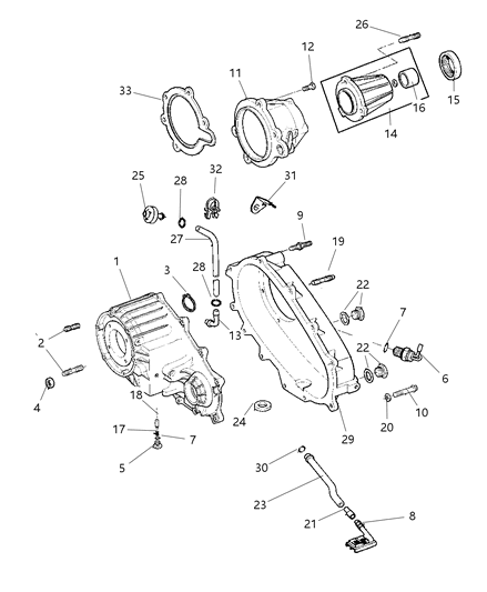 1998 Dodge Durango Case & Related Parts of Transfer Case Model Diagram 1 - Thumbnail
