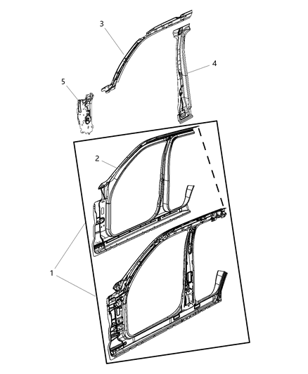 2011 Jeep Liberty Panel Package Bodyside Aperture Front Front Outer Panel Only Diagram for 68030748AA